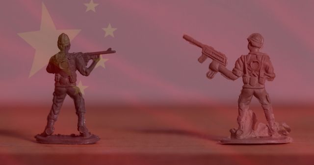 Chinese Flag Overlay on Plastic Toy Soldiers Representing Patriotism - Download Free Stock Images Pikwizard.com