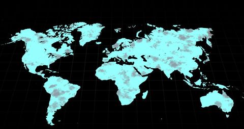 Digital transformation of world map with blue hue