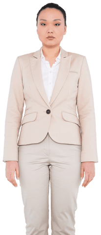 Confident Asian Businesswoman Standing Isolated on Transparent Background