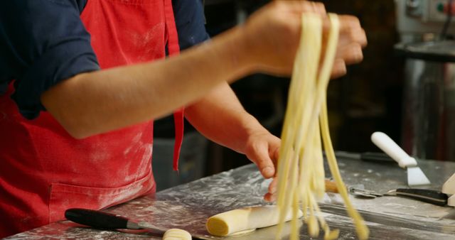 Chef Making Traditional Homemade Pasta in Restaurant Kitchen - Download Free Stock Images Pikwizard.com