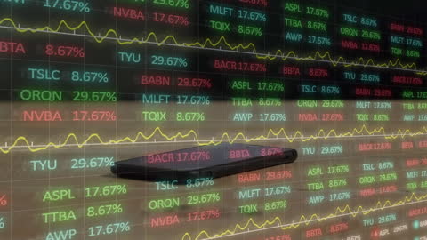 Digital Data Stream Displayed on Smartphone Coordinates Business Growth