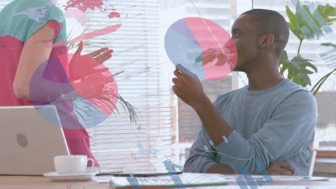 Diverse Colleagues Collaborating on Data Visualization Project