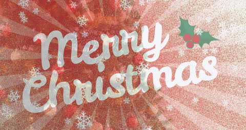 Festive Animated Merry Christmas Greeting with Decorations