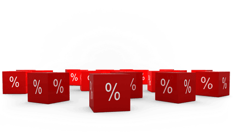 Red Transparent Blocks with White Percentage Symbols Vector - Download Free Stock Videos Pikwizard.com