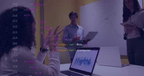 Team Discussing Data Insights in Modern Office