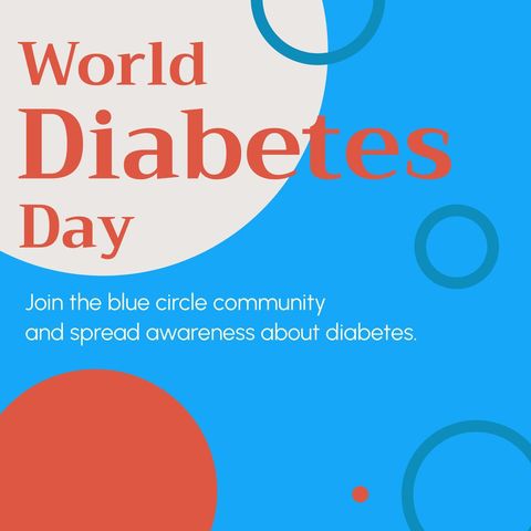 World Diabetes Day Awareness Graphic with Bold Circular Design - Download Free Stock Templates Pikwizard.com
