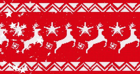 Festive Christmas Pattern with Reindeer and Stars