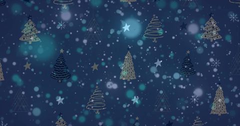 Magical Christmas Scene with Falling Snowflakes