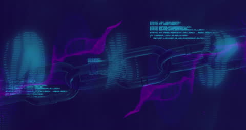 Futuristic Digital Blockchain Security Concept with Code and Links