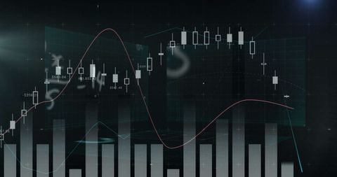 Advanced Data Processing with Trend Charts on Black Background - Download Free Stock Images Pikwizard.com