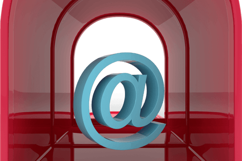 Digital mail symbol illustration on transparent background