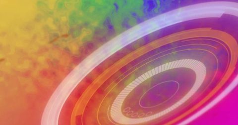 Futuristic Abstract Concentric Rings on Vibrant Gradient