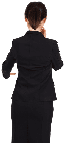 Back View of Businesswoman in Suit on Transparent Background
