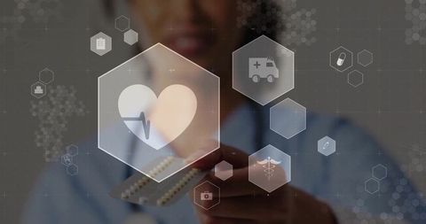 Healthcare Professional with Digital Technology Interface