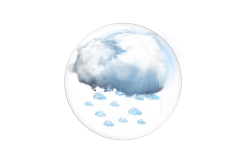transparent cloud network illustration with connected icons - Download Free Stock Videos Pikwizard.com