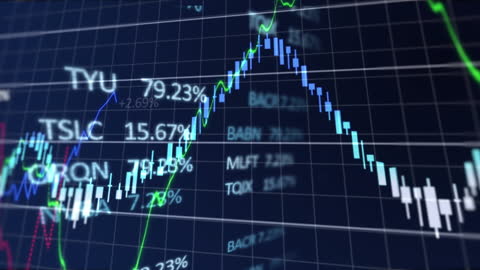 Animated Financial Data Visualizations on Grid Background