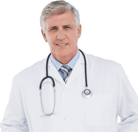 smiling male doctor wearing white coat with stethoscope transparent background - Download Free Stock Videos Pikwizard.com