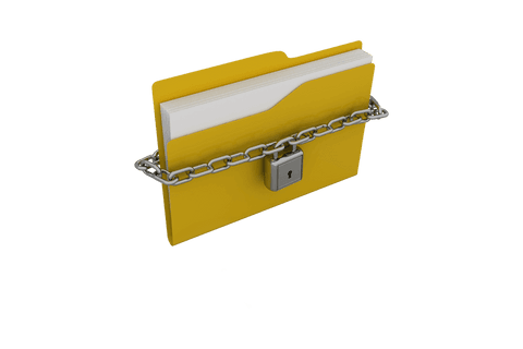 secure yellow folder with chain and padlock on transparent background - Download Free Stock Videos Pikwizard.com