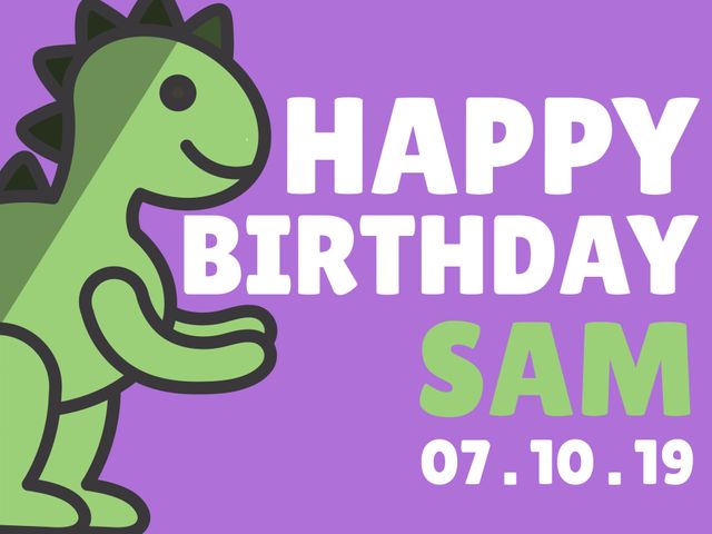 Cute Dinosaur Birthday Card Design for Children - Download Free Stock Templates Pikwizard.com