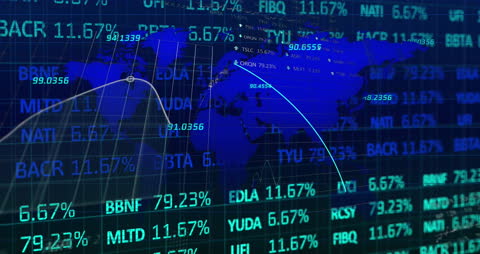 Global Financial Data and Investment Trends on Digital Map