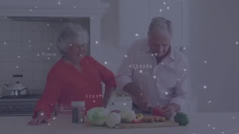 Seniors Enjoying Collaborative Cooking Experience at Home