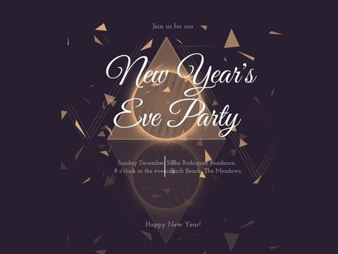 Elegant New Year's Eve Party Invitation with Golden Accents - Download Free Stock Templates Pikwizard.com