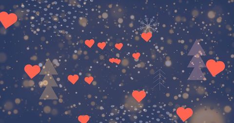 Floating Hearts Over Abstract Night Sky Background - Download Free Stock Images Pikwizard.com