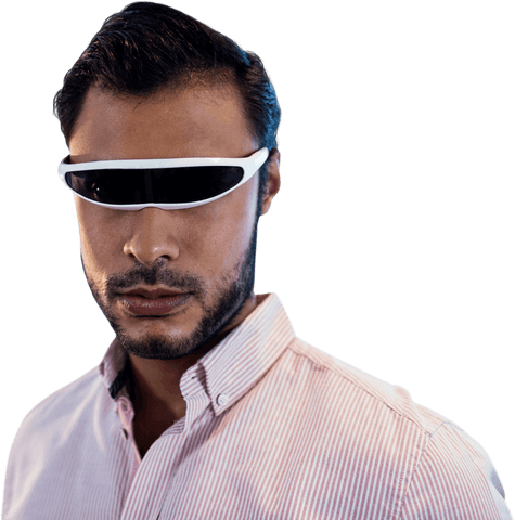 Caucasian Businessman Embracing VR Technology on Transparent Background - Download Free Stock Videos Pikwizard.com