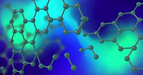 3D Molecular Structure on Vibrant Digital Background - Download Free Stock Images Pikwizard.com