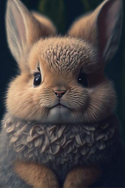 Portrait of cute rabbit with scarf on black background, created using generative ai technology - Download Free Stock Photos Pikwizard.com