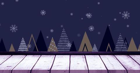 Christmas Fir Trees Silhouette with Falling Snowflakes - Download Free Stock Images Pikwizard.com