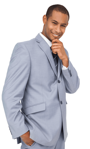 Confident Businessman Posing on Transparent Background with a Smile