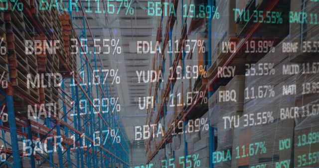 Image of stock market and financial data processing over empty warehouse - Download Free Stock Photos Pikwizard.com