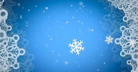 Winter Snowflakes on Festive Blue Background
