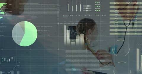 Medical Data Analytics Overlay on Doctor Treating Patient - Download Free Stock Images Pikwizard.com