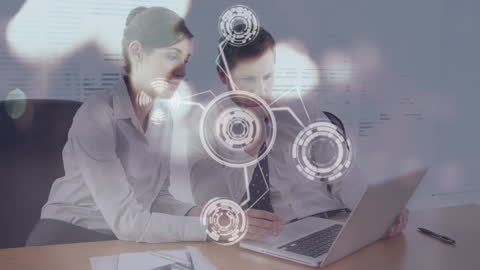 Business Collaboration with Futuristic Interface Concept