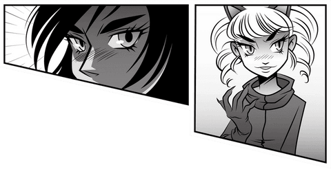 manga characters with intense gaze and cat ear headband transparent - Download Free Stock Videos Pikwizard.com