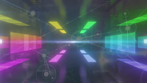 Abstract Digital Tunnel with Futuristic Network Elements