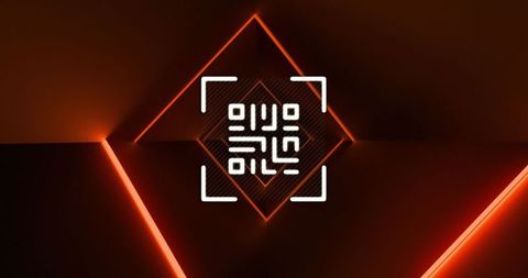 abstract red geometric pattern with qr code technology - Download Free Stock Images Pikwizard.com