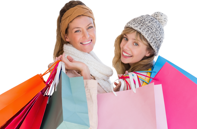 Smiling Women Holding Colorful Shopping Bags with Transparent Background - Download Free Stock Videos Pikwizard.com