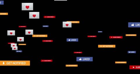 Floating Social Media Icons with Like and Subscribe Actions - Download Free Stock Images Pikwizard.com