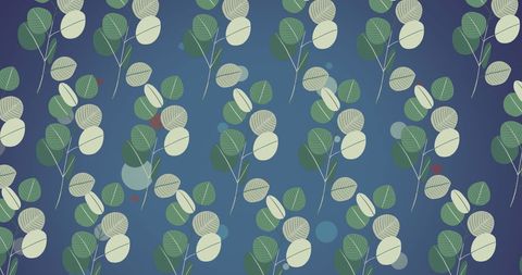 Abstract Leaf Pattern on Blue Background
