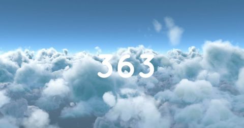Fluffy Clouds with Soaring Number 363 in Serene Blue Sky - Download Free Stock Images Pikwizard.com