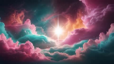 Vibrant Nebula Clouds with Emerging Star Light