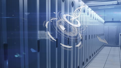 Futuristic DNA Data Technology in Server Room