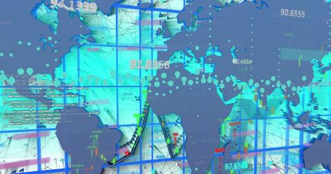 Global Analytics Visualization with Digital Network Map - Download Free Stock Images Pikwizard.com