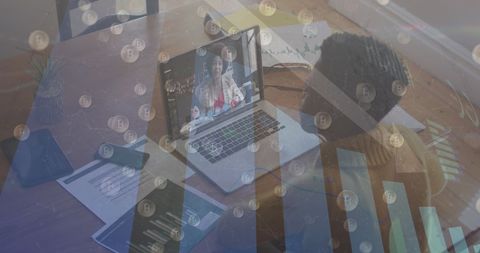 engaged young woman in video call with financial and crypto focus - Download Free Stock Images Pikwizard.com