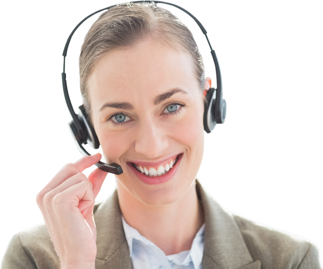 Smiling Customer Support Agent with Transparent Background - Download Free Stock Videos Pikwizard.com