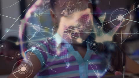 Digital Innovation Concept with Child and Global Network