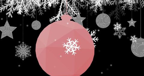 Festive Ornaments with Snowflakes for Holiday Celebration